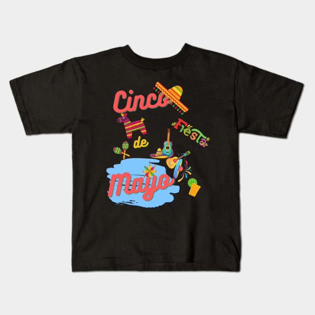 Cinco de mayo Fiesta 2023 Kids T-Shirt by TibA